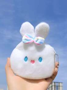 兔子設計蓬鬆包,輕便時尚的禮物,配件和裝飾,白領工人男女適用 - 白色 - 查看 1