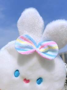 兔子設計蓬鬆包,輕便時尚的禮物,配件和裝飾,白領工人男女適用 - 白色 - 查看 5