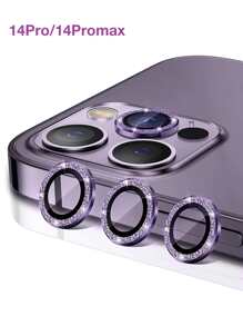 3入組閃光相機鏡頭保護膜相容於 iPhone 15/15Pro/15Plus/15Promax - 紫色 - 查看 3