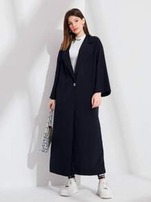 Mulvari Slogan Graphic Patch Back Longline Coat - Black - View 4