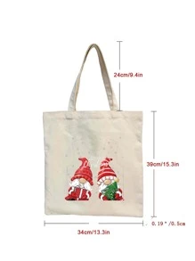 Ông già Noen In Mua sắm Túi tote - Màu be - Xem 3