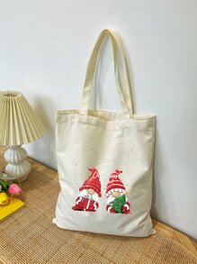 Ông già Noen In Mua sắm Túi tote - Màu be - Xem 5