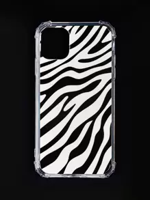 Apple Zebra Camo 防摔透明外壳 适用于 iPhone 16/16Pro/16PLUS/16Promax - 黑與白 - 查看 2