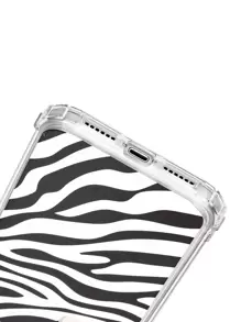 Apple Zebra Camo 防摔透明外壳 适用于 iPhone 16/16Pro/16PLUS/16Promax - 黑與白 - 查看 3