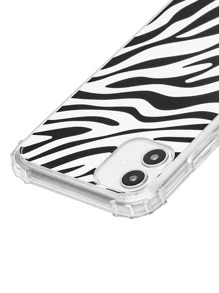 Apple Zebra Camo 防摔透明外壳 适用于 iPhone 16/16Pro/16PLUS/16Promax - 黑與白 - 查看 4