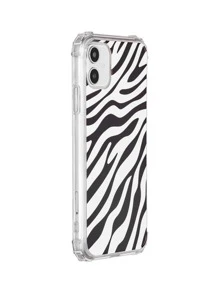 Apple Zebra Camo 防摔透明外壳 适用于 iPhone 16/16Pro/16PLUS/16Promax - 黑與白 - 查看 5