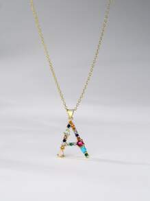 Collar con diseño de letra - Amarillo Oro - Ver 1