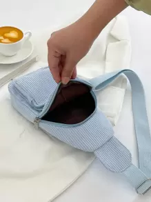 Mini Solid Simplex Luxurious Corduroy Leopard Print Chest Bag