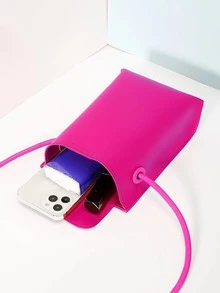 Bolsa cuadrada mini neón rosado - Rosa Fucsia - Ver 3