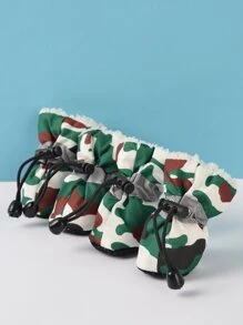 4 piezas Zapatos para mascota con patrón de camuflaje - Multicolor - Ver 2