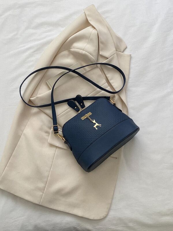 Bolso De Domo Decorado Con Ciervo Geométrico Minimalista Moiré Para Negocios/ Viajes Diarios / Trabajo / Oficina