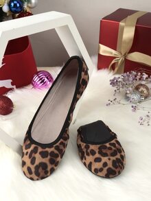 Leopard Pattern Faux Suede Ballet Flats - Multicolor - View 2