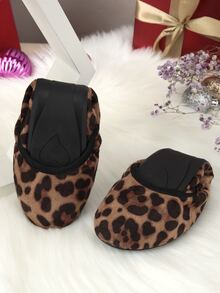 Leopard Pattern Faux Suede Ballet Flats - Multicolor - View 4