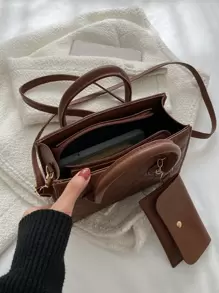 Bolso De Cuadros Acolchado Cuadrado Casual Para Negocios Con Monedero Para Niñas Adolescentes, Mujeres Estudiantes Universitarias, Novatas Y Trabajadoras De Cuello Blanco, Perfecto Para Oficina, Universidad, Trabajo, Negocios, Desplazamiento, Exteriores, Viajes Y Salidas Con Monedero