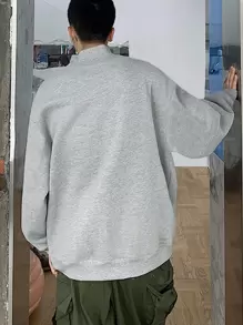 Manfinity Hypemode Losse pasvorm Cartoon gezicht print Opstaande hals Sweatshirts Voor mannen