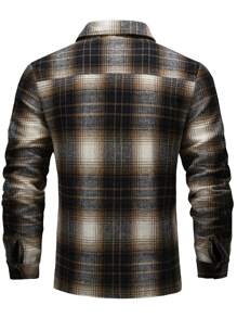 Manfinity Men Plaid Patched Pocket Overcoat - Multicolor - View 2