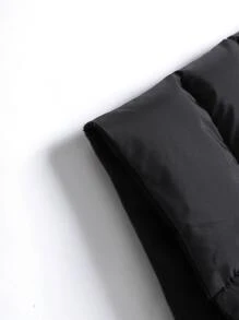 Manfinity Homme Men's Long Sleeve Casual Solid Hooded Padded Coat, Winter Plain Going Out Basic , Fall