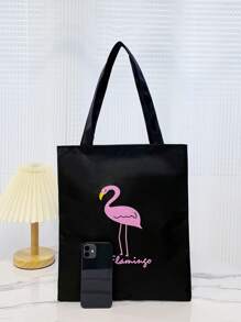 Bolso de compras con estampado de flamencos Mochila escolar para graduados, adolescentes, estudiantes de primer año, estudiantes de segundo año, junior y senior en la universidad, la universidad y la escuela secundaria, perfecta para actividades al aire libre, viajes y regreso a la escuela - Negro - Ver 2
