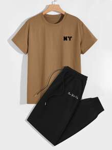 Manfinity Homme Bộ hai mảnh Nam Dây kéo Túi Lá thư Giải trí - Nhiều màu - Xem 1