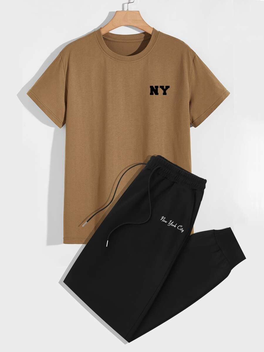 Manfinity Homme Bộ hai mảnh Nam Dây kéo Túi Lá thư Giải trí - Nhiều màu - Xem 1