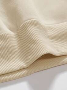 Manfinity Homme 男士1件字母圖形寬鬆運動衫 - 卡其色 - 查看 5