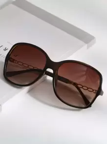 Simple Tinted Lens Fashion Glasses For Daily Life Elegant Sunglasses Beach Sun Glasses Beach Accessories For Women Sun Glasses Sunglasses Shades Fashionable Shade Elegant Outfit Family Outings Travel Vacation Holiday For Summer Beach Vacation,Outdoor,Travel - Brown - View 3