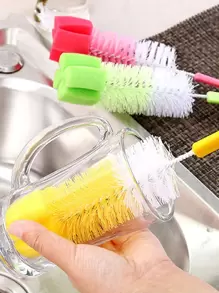 1pc Long Handle Random Color Cleaning Brush, Cup Brush For Household - Multicolor - View 1