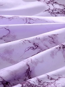Marble Pattern Duvet Cover Without Filler - Purple - View 4