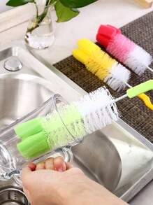 1pc Long Handle Random Color Cleaning Brush, Cup Brush For Household - Multicolor - View 3