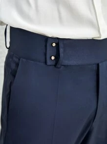 Manfinity VCAY Men Slant Pocket Suit Trousers - Navy Blue - View 2