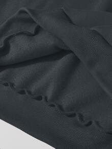 Christmas Print Sweatshirt - Dark Grey - View 4