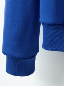 SHEIN Unity Quần áo thể thao nữ Dây kéo Pha lê kim cương Lễ Các Thánh Giải trí - Màu xanh lam - Xem 3