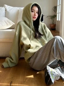 DAZY Áo khoác nữ Túi Dây kéo màu trơn Giải trí - màu xanh lá - Xem 3