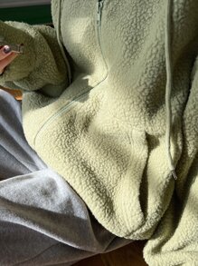 DAZY Áo khoác nữ Túi Dây kéo màu trơn Giải trí - màu xanh lá - Xem 6