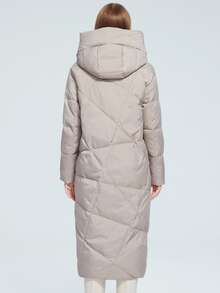 MIEGOFCE Zip Up Snap Button Hooded Quilted Coat - Khaki - View 2