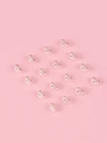 200 piezas Tapón trasero de pendiente unicolor - Plateado - Ver 2