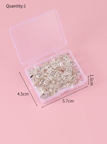 200 piezas Tapón trasero de pendiente unicolor - Plateado - Ver 3