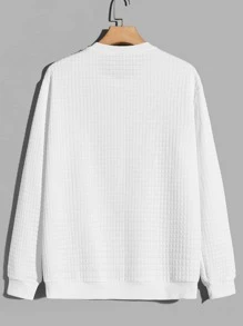 Manfinity VCAY Áo nỉ Nam Đắp vá Lá thư Giải trí - trắng - Xem 2