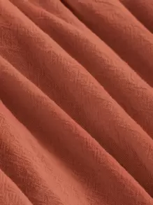 SHEIN MOD 蝙蝠袖素色襯衫 - 鏽棕色 - 查看 5