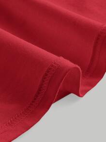 SHEIN MOD Women's Solid Color Cropped Fitted Fashion Camisole, Summer - Red - View 3