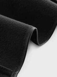 SHEIN MOD Button Front Halter Top - Black - View 4