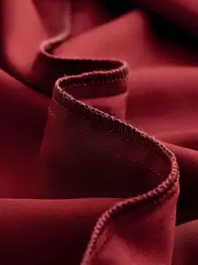 SHEIN BAE 素色褶邊高衩緞面吊帶洋裝