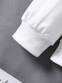 Tween Girl Slogan Graphic Drop Shoulder Sweatshirt - White - View 5