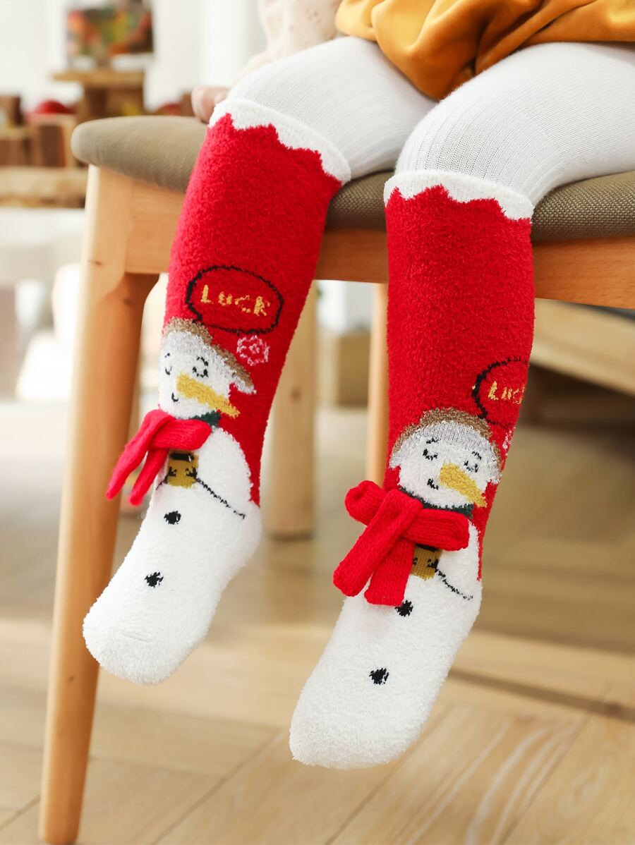 Bebé 1 par Calcetines Navidad con muñeca de nieve - Multicolor - Ver 1