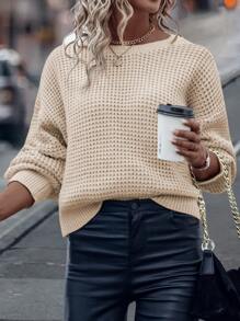 SHEIN Clasi Chain Detail Wrap Back Drop Shoulder Jumper - Apricot - View 2