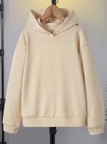 Tween Girl Cartoon And Slogan Graphic Drop Shoulder Sweatshirt - Khaki - View 2