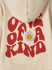 Tween Girl Cartoon And Slogan Graphic Drop Shoulder Sweatshirt - Khaki - View 6