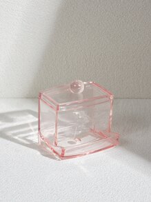 SHEIN BASIC LIVING 獨家棉花棒牙籤收納盒—節日禮物 - 粉色 - 查看 2