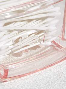 SHEIN BASIC LIVING 獨家棉花棒牙籤收納盒—節日禮物 - 粉色 - 查看 5