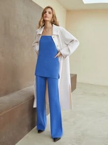 MOTF PREMIUM WOOL-MIX TUBE KNIT TOP & PANTS - Blue - View 3